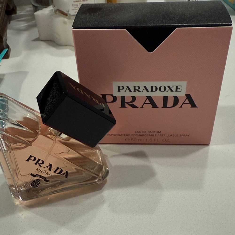 Prada Paradoxe Perfume with Black Cap and Pink Box